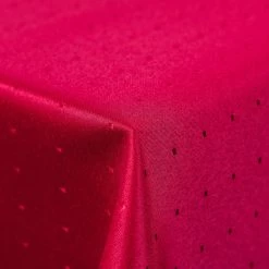 Null Punkte Damast Tischdecke Eckig 130x340 Von First-Tex Dunkelrot Pflegeleicht