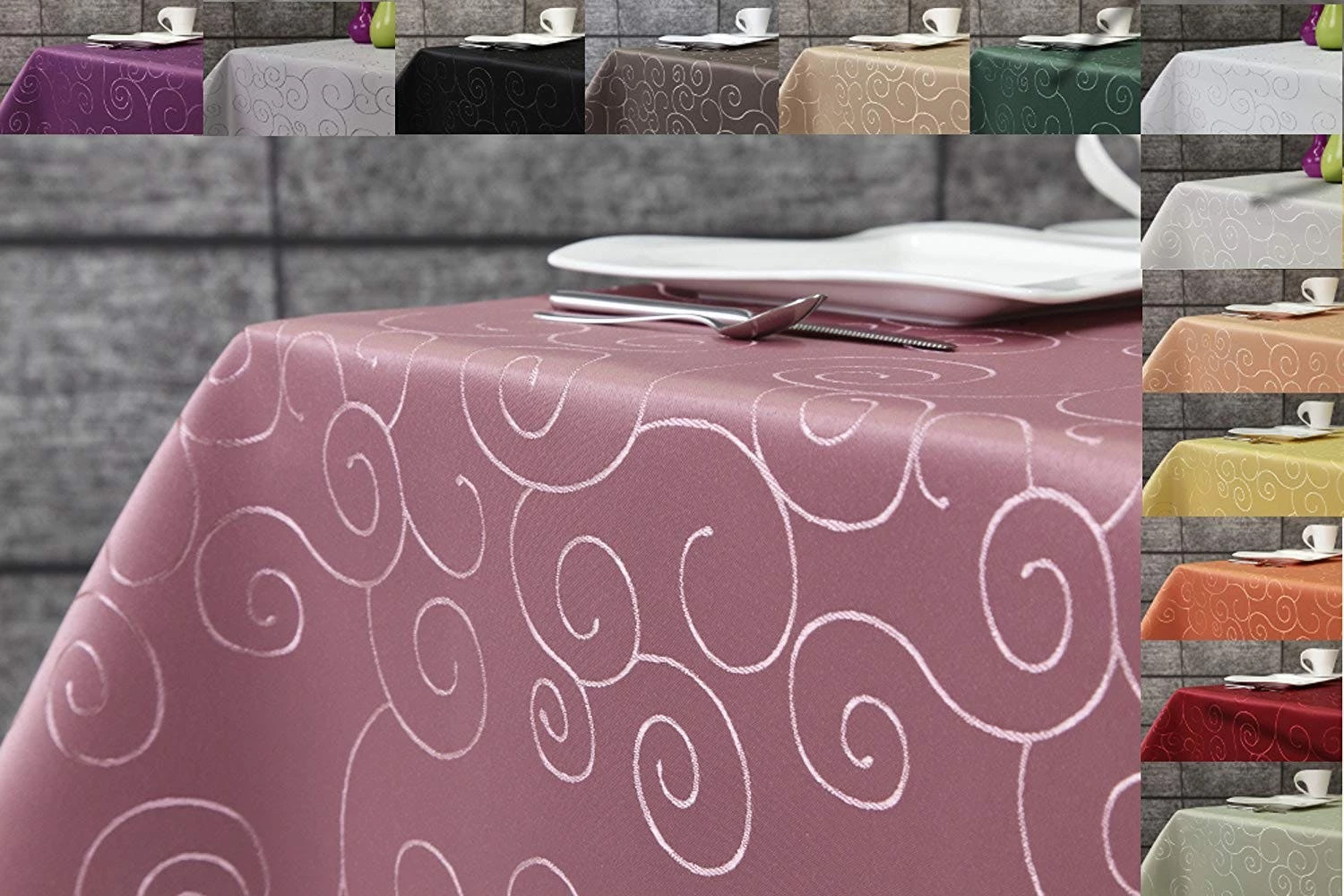 Null First-Tex Ornament Damast Tischdecke 160 Rund Rosa, Hochwertig, Pflegeleicht, Bügelarm, Schnelltrocknend, Farbecht 6 Null First-Tex Ornament Damast Tischdecke 160 Rund Rosa, Hochwertig, Pflegeleicht, Bügelarm, Schnelltrocknend, Farbecht – Bild 6