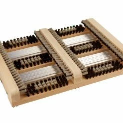 Null Schuhputzer / Schuhabstreifer `LOGAN II` (36x27x5) Der Perfekte Fussabtreter Aus Buche Mit PVC-Borste Und Aluminiumbeschlag In TOP-Qualität