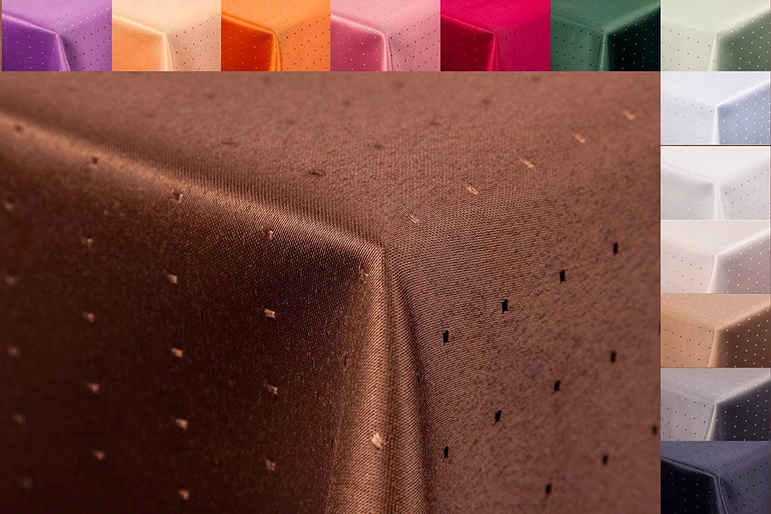 Null Punkte Damast Tischdecke Eckig, 130x220 Cm, Von First-Tex, Dunkelbraun, Pflegeleicht, Hochwertig, Bügelarm, Farbecht 6 Null Punkte Damast Tischdecke Eckig, 130x220 Cm, Von First-Tex, Dunkelbraun, Pflegeleicht, Hochwertig, Bügelarm, Farbecht – Bild 6