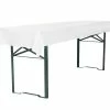 Null TexDeko Tischdecke Für Bierzeltgarnitur 250 X 100 Cm Biertischdecke Blickdicht Waschbar & Wiederverwendbar In Premium Qualität (Weiß)