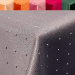 Null Punkte Damast Tischdecke, Eckig, 90x90 Cm, Von First-Tex, Grau, Pflegeleicht, Hochwertig, Bügelarm, Schnelltrocknend -Lightpak Shop 6b53ea1a a28f 43e2 824e 8a2bcec0f993