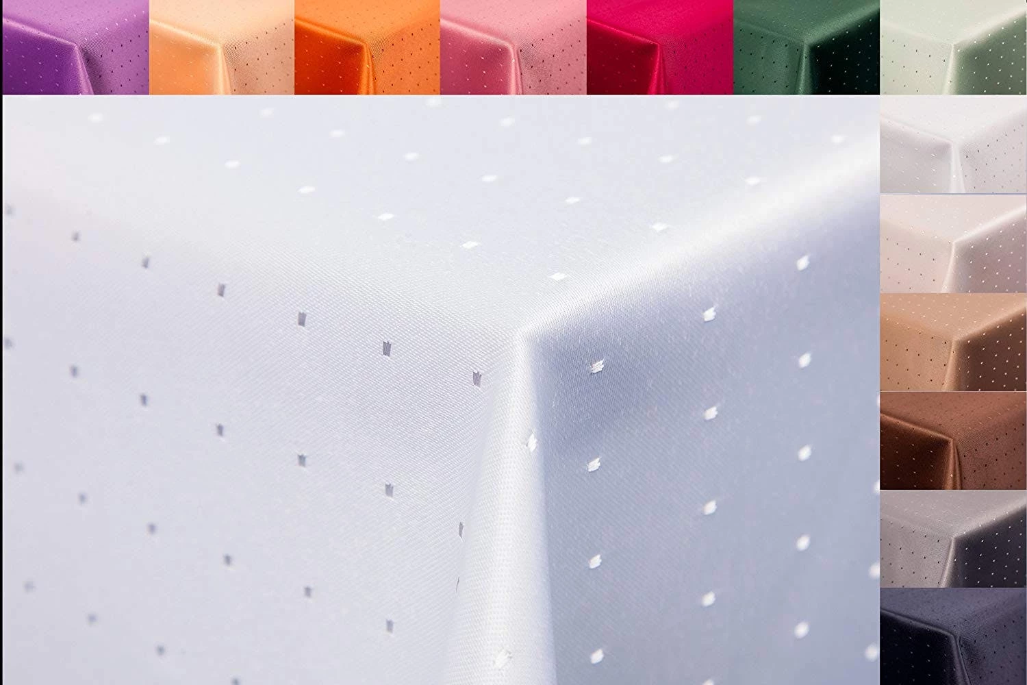 Null Punkte Damast Tischdecke 180 Cm Rund Von First-Tex, Weiß, Pflegeleicht, Hochwertig, Bügelarm, Schnelltrocknend, Farbecht 6 Null Punkte Damast Tischdecke 180 Cm Rund Von First-Tex, Weiß, Pflegeleicht, Hochwertig, Bügelarm, Schnelltrocknend, Farbecht – Bild 6