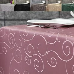 Null First-Tex, Ornament Damast Tischdecke, 130x220 Cm, Oval, Rosa, Pflegeleicht, Hochwertig, Bügelarm, Schnelltrocknend -Lightpak Shop 992ed7d2 0c0c 4f24 93ed ad1e02a963ba