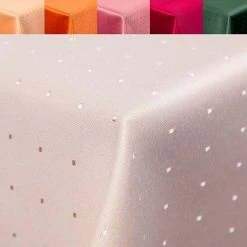 Null Punkte Damast Tischdecke V.First-Tex 160x260 Eckig Creme/Hellbeige,Pflegeleicht, Hochwertig, Bügelarm, Farbecht -Lightpak Shop b785e0e5 6539 4d15 b26a 162c7c4e6a0b