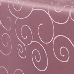 Null First-Tex, Ornament Damast Tischdecke, 135 Cm, Rund Rosa, Pflegeleicht, Hochwertig, Bügelarm, Schnelltrocknend, Farbecht