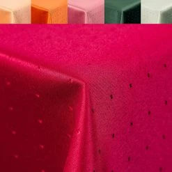 Null Punkte Damast Tischdecke, Eckig, 110x140 Cm, Von First-Tex, Dunkelrot, Pflegeleicht, Hochwertig, Bügelarm, Farbecht -Lightpak Shop bebd72b5 d539 4a7c aaad 5317d8a0ae87