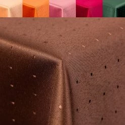 Null Punkte Damast Tischdecke, Eckig, 135x180 Cm, Von First-Tex, Dunkelbraun, Pflegeleicht, Hochwertig, Bügelarm, Farbecht -Lightpak Shop c130ef2b dd9a 4756 9283 ed4865825b54