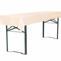 Lightpak Shop 33 Null TexDeko Tischdecke Für Bierzeltgarnitur 250 X 100 Cm Biertischdecke Blickdicht Waschbar & Wiederverwendbar In Premium Qualität (Creme)
