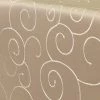 Null First-Tex, Ornament Damast Tischdecke, 130x220 Cm, Oval, Hellbraun, Pflegeleicht, Hochwertig, Bügelarm, Schnelltrocknend